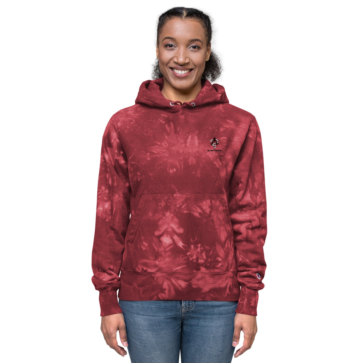 Be The Change (Mini Logo) - Unisex Champion tie-dye hoodie