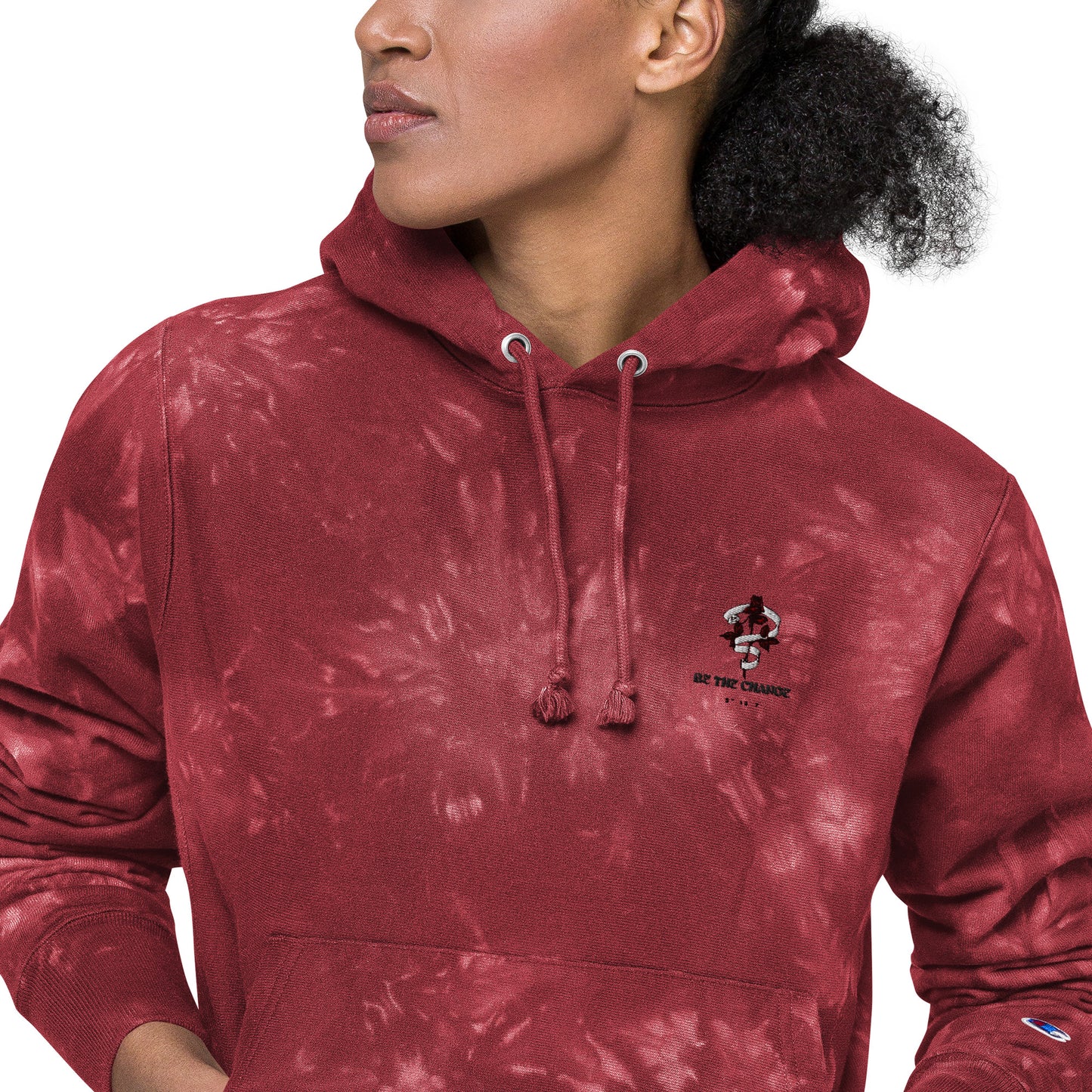 Be The Change (Mini Logo) - Unisex Champion tie-dye hoodie