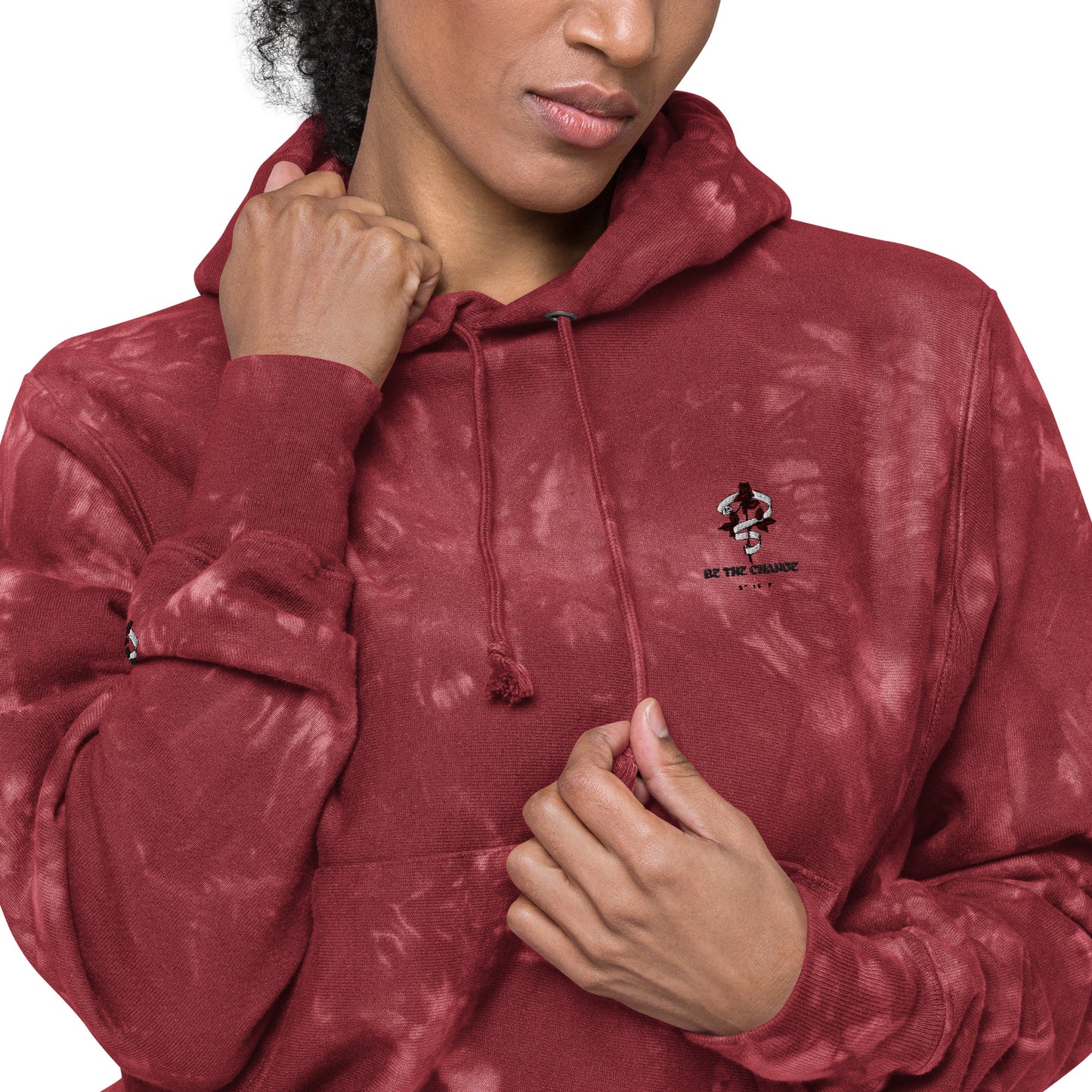 Be The Change (Mini Logo) - Unisex Champion tie-dye hoodie
