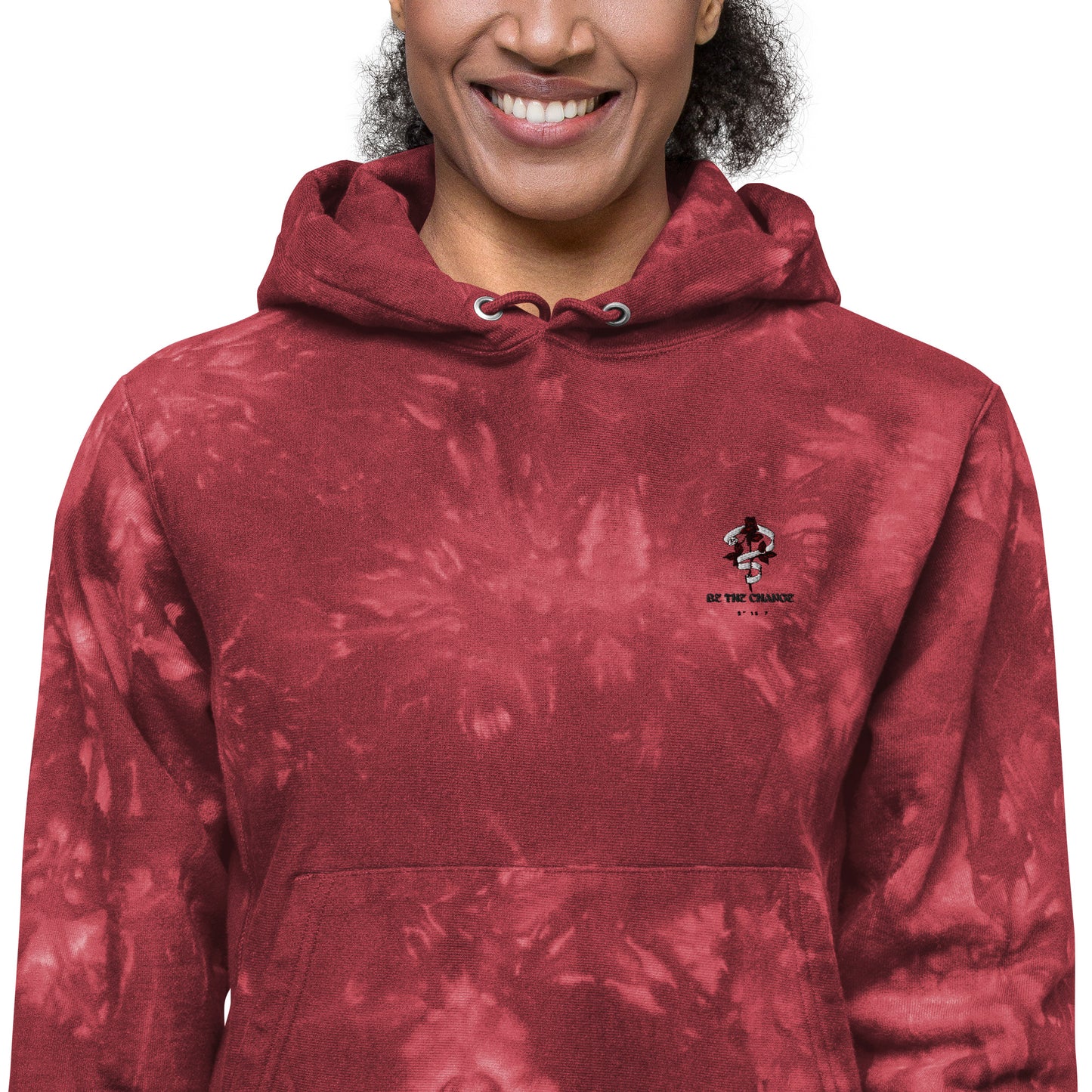 Be The Change (Mini Logo) - Unisex Champion tie-dye hoodie