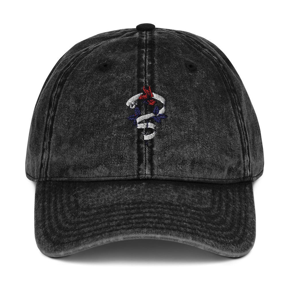 Be The Change (Mini Rose Logo) - Unisex Vintage Cotton Twill Cap