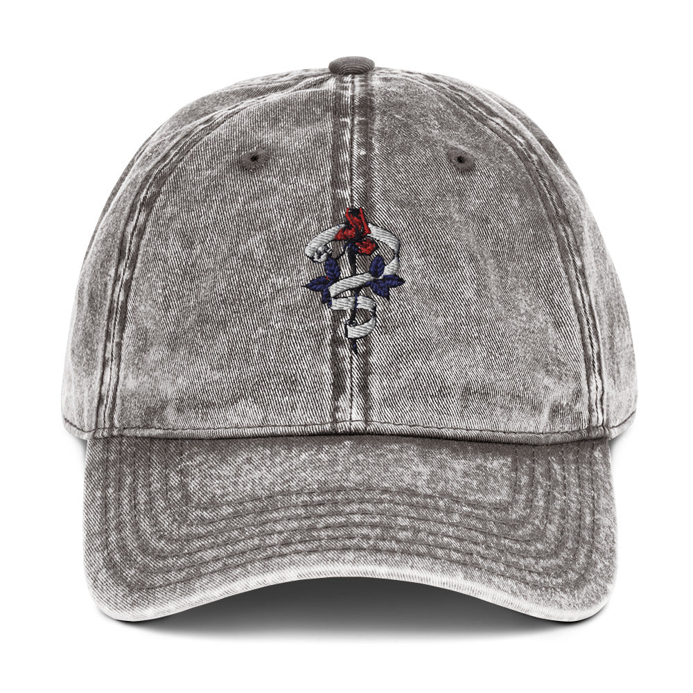 Be The Change (Mini Rose Logo) - Unisex Vintage Cotton Twill Cap