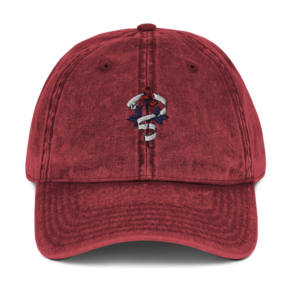 Be The Change (Mini Rose Logo) - Unisex Vintage Cotton Twill Cap