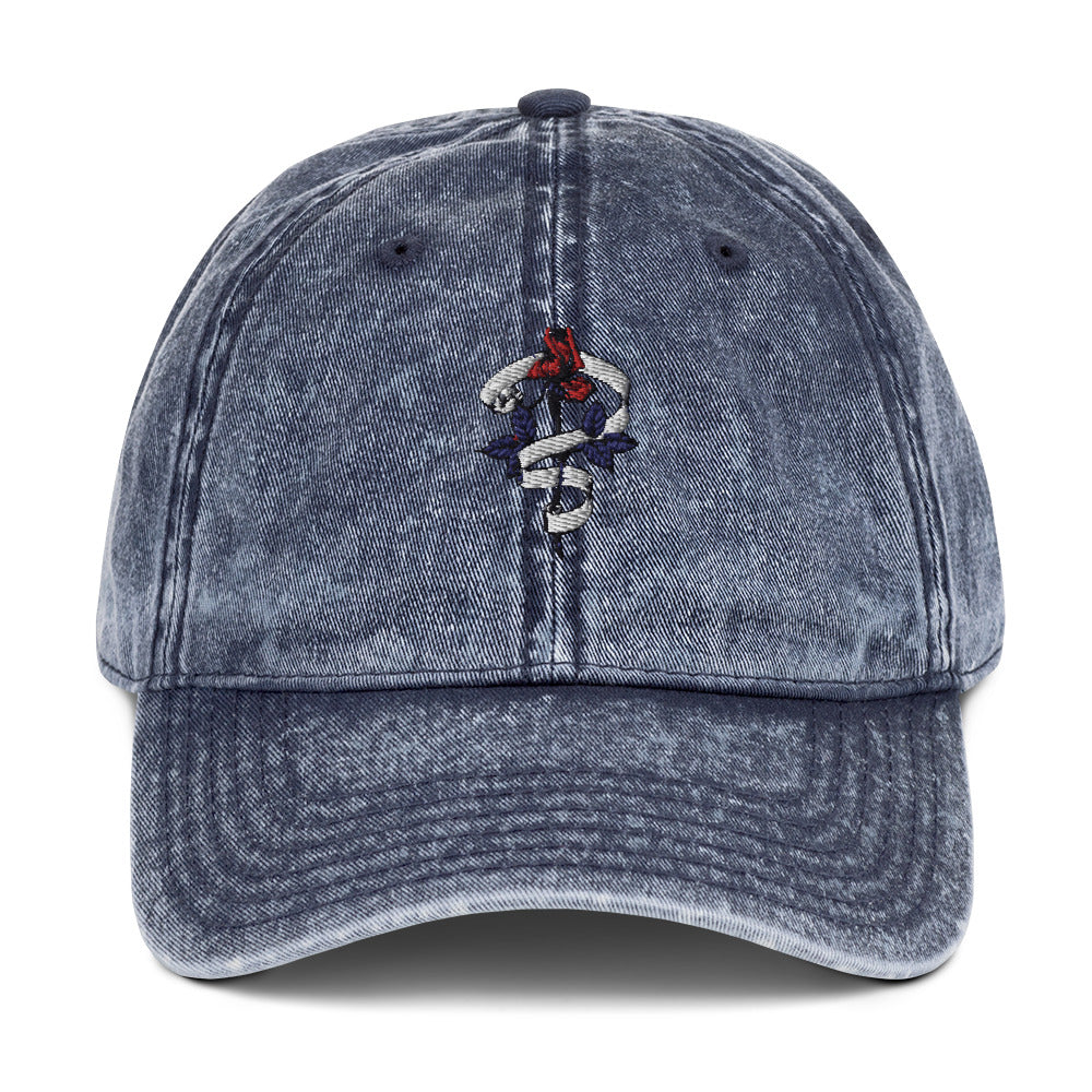 Be The Change (Mini Rose Logo) - Unisex Vintage Cotton Twill Cap