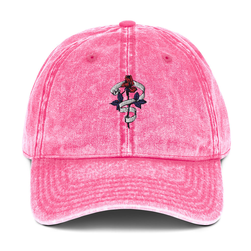 Be The Change (Mini Rose Logo) - Unisex Vintage Cotton Twill Cap