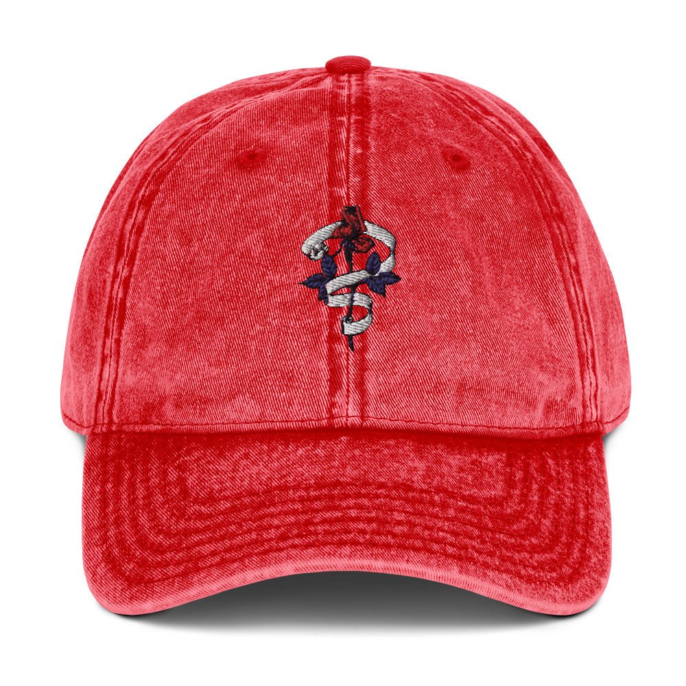 Be The Change (Mini Rose Logo) - Unisex Vintage Cotton Twill Cap